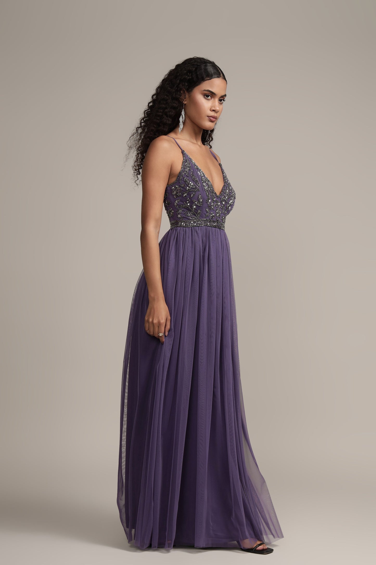 Lexi Embellished Maxi in Mulled Grape