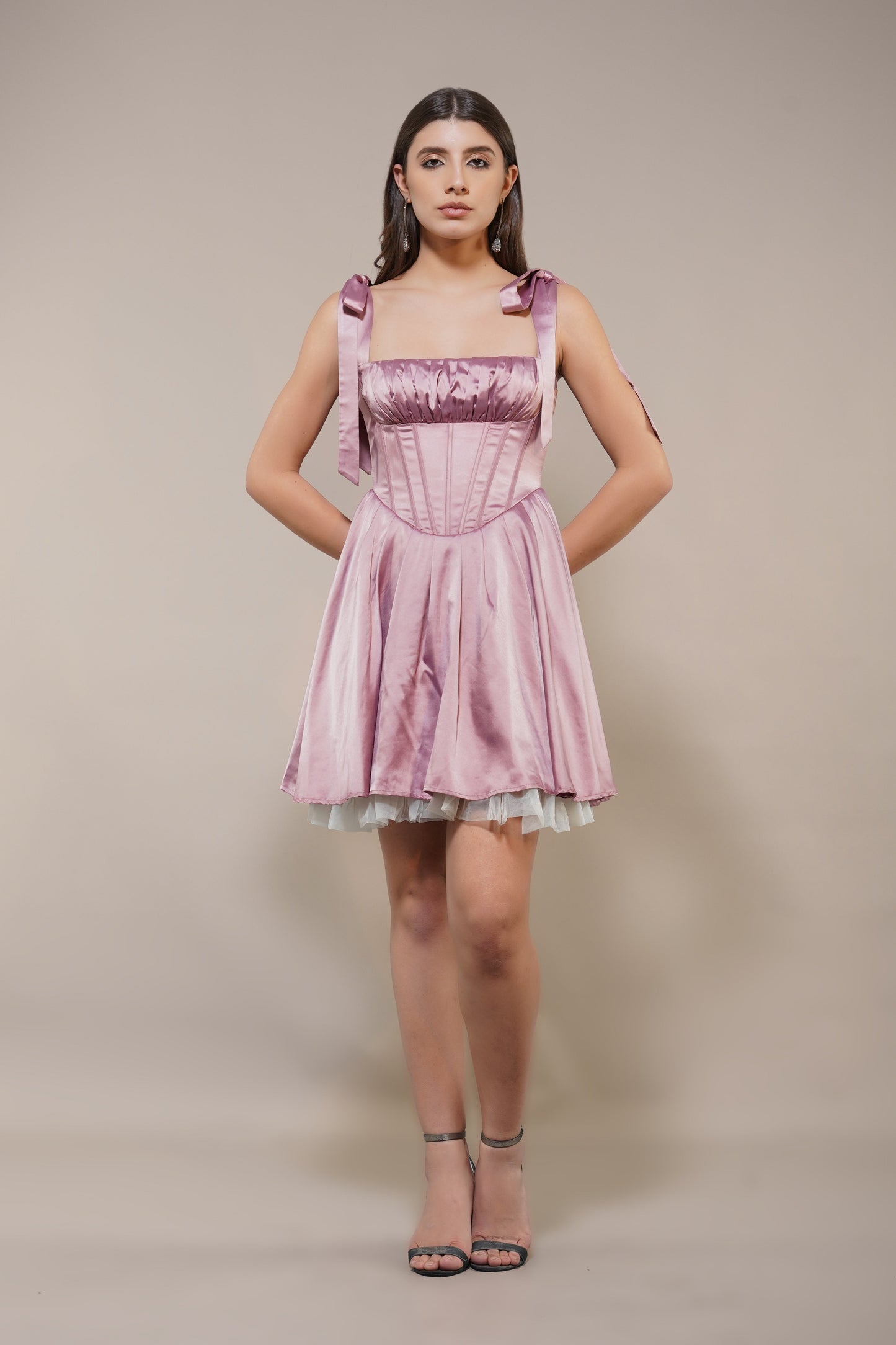 Amai Mini Dress in Dusty Pink