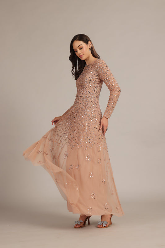 Sylvia Maxi Dress in Mink