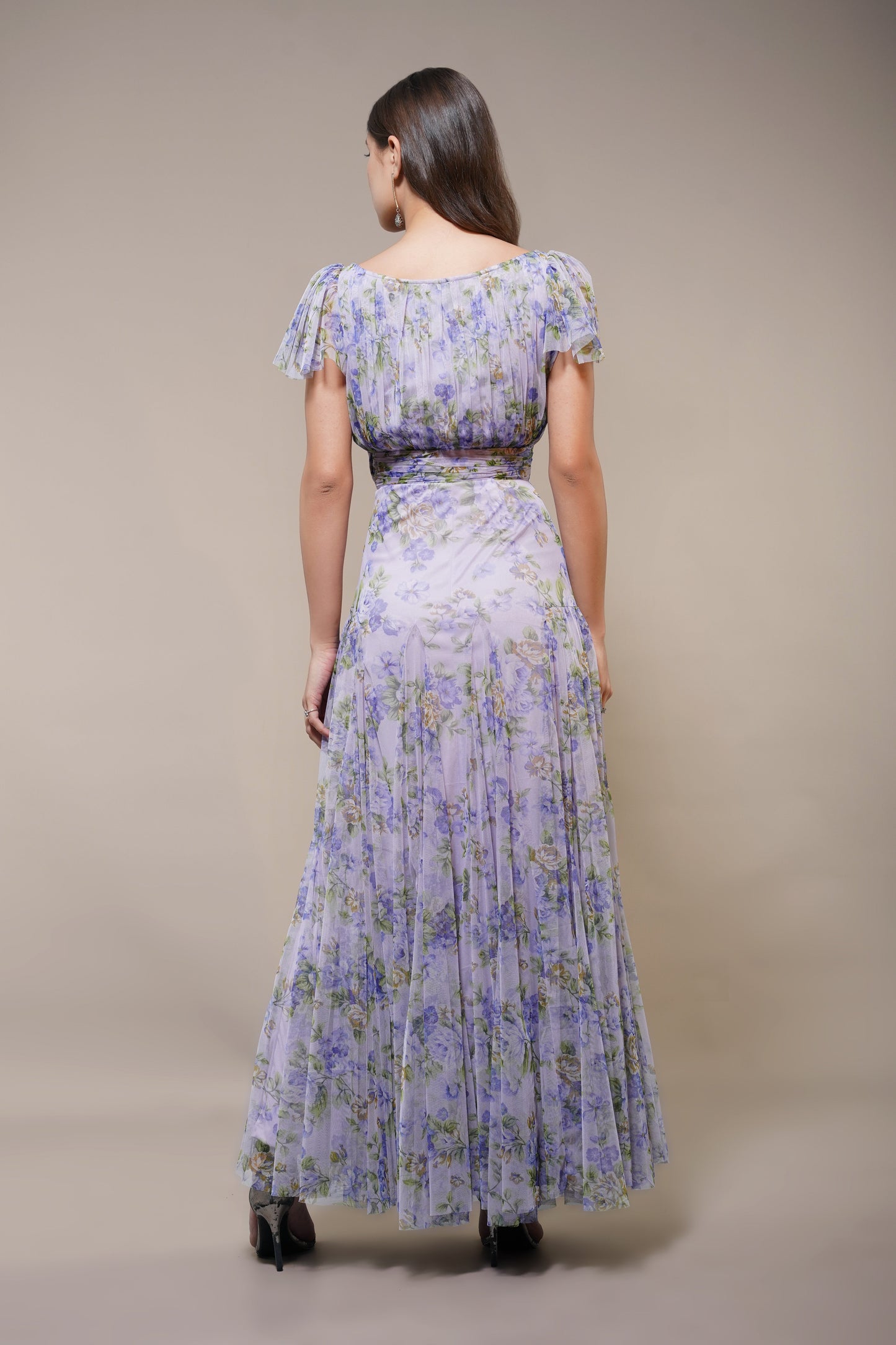 Gally Maxi Dress in Lilac Print