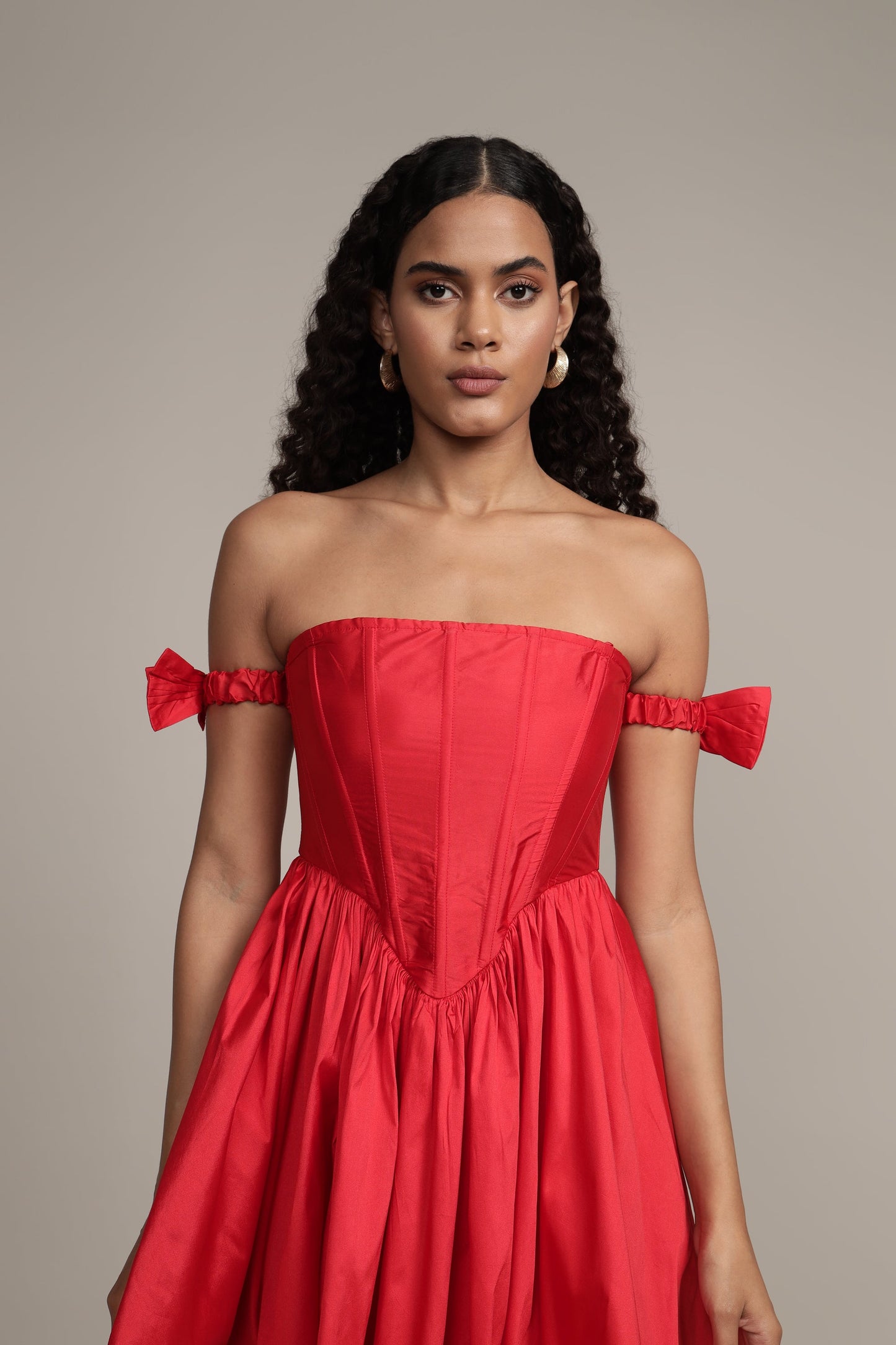 Carly Corset Mini Dress in Red