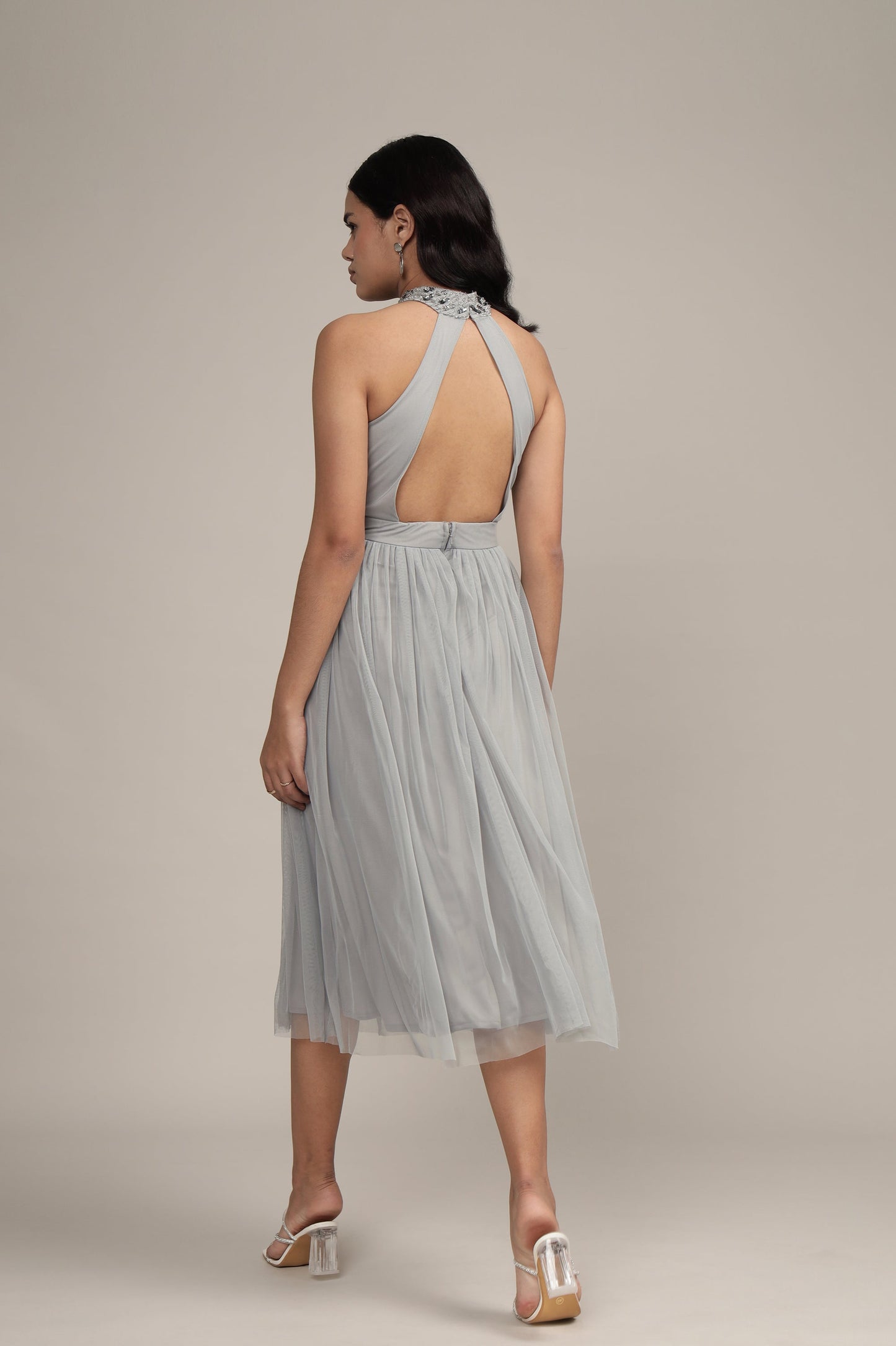Jessa Midi Dress in Grey