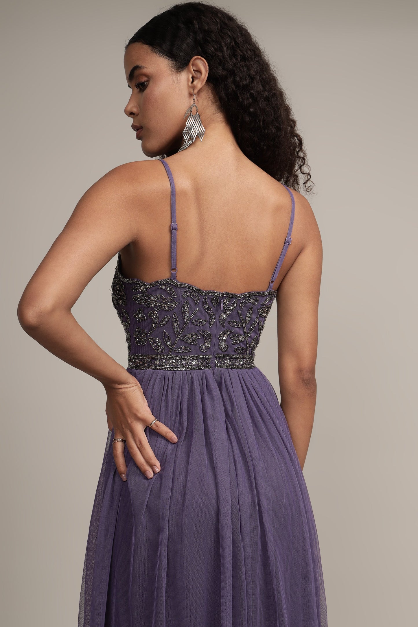 Lexi Embellished Maxi in Mulled Grape