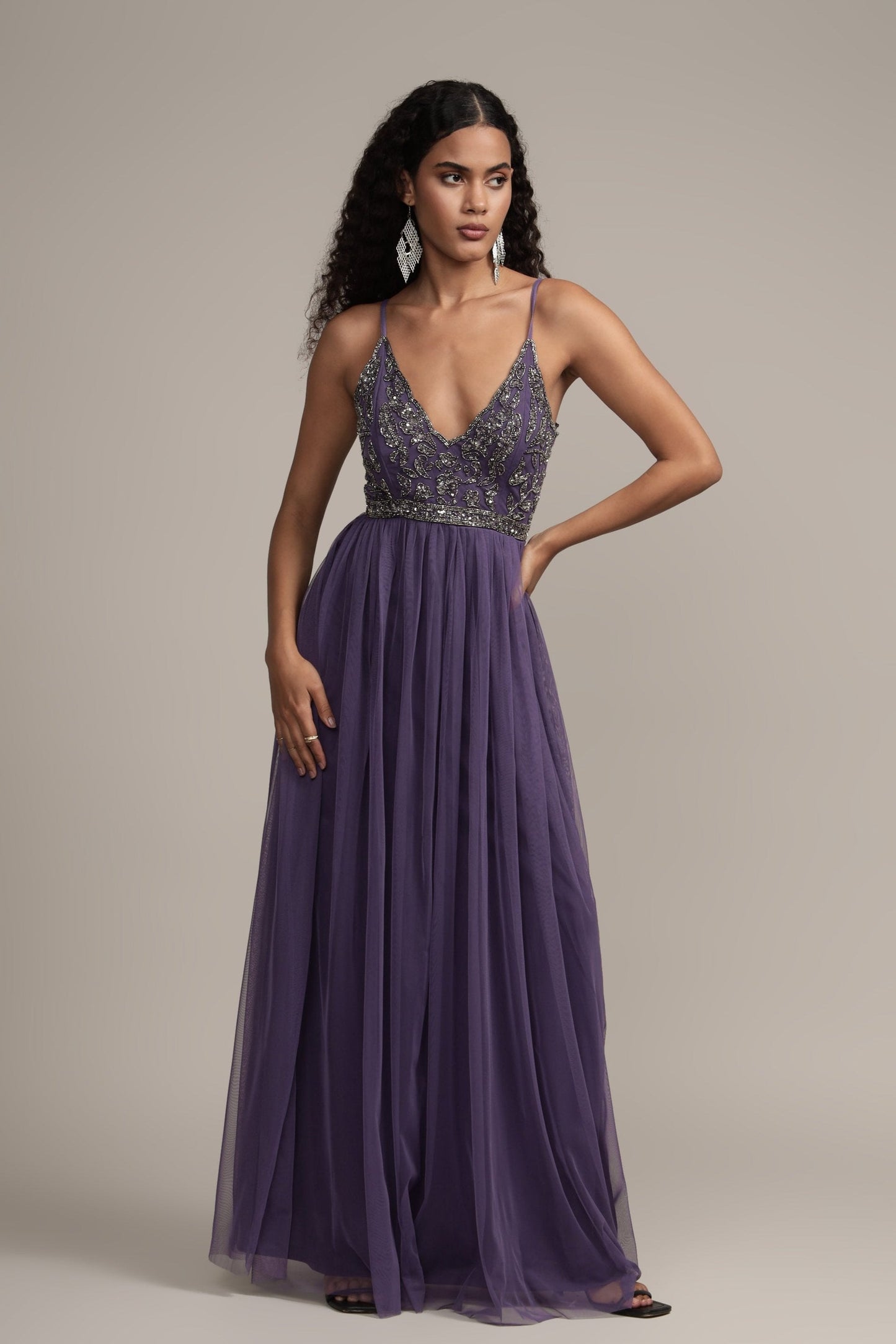 Lexi Embellished Maxi in Mulled Grape