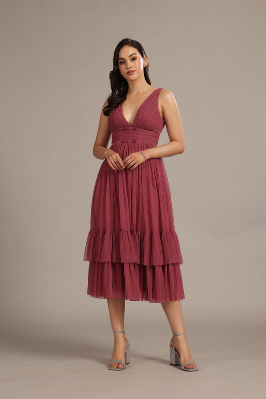Nymeria Midi Dress in Orchid