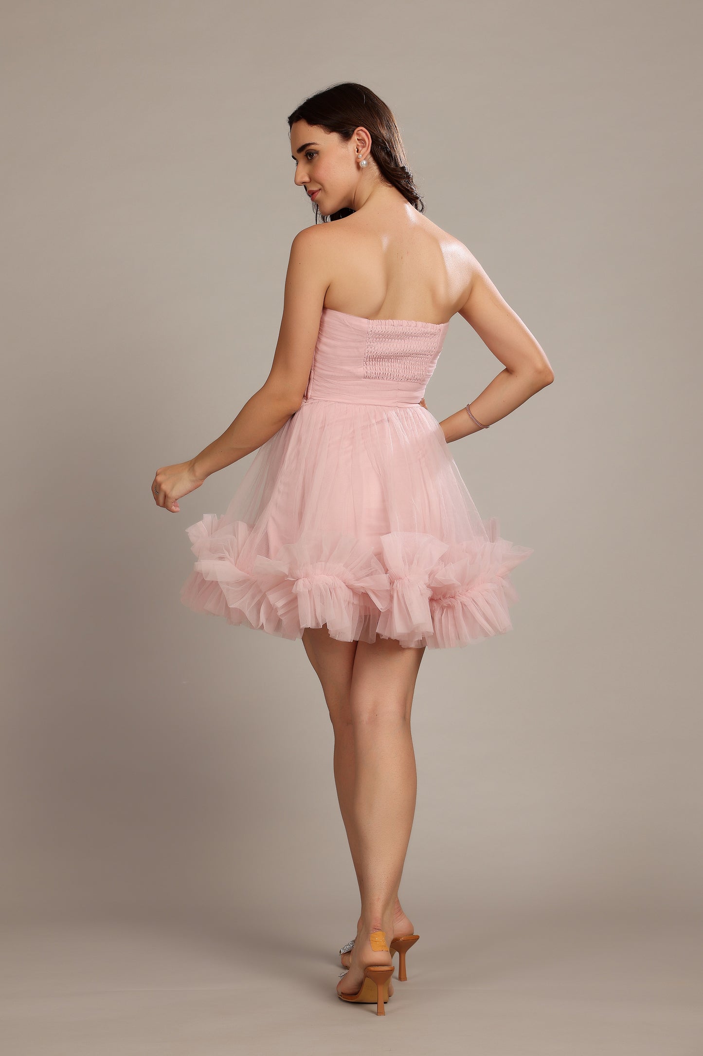 Orion Mini Dress in Powder Pink