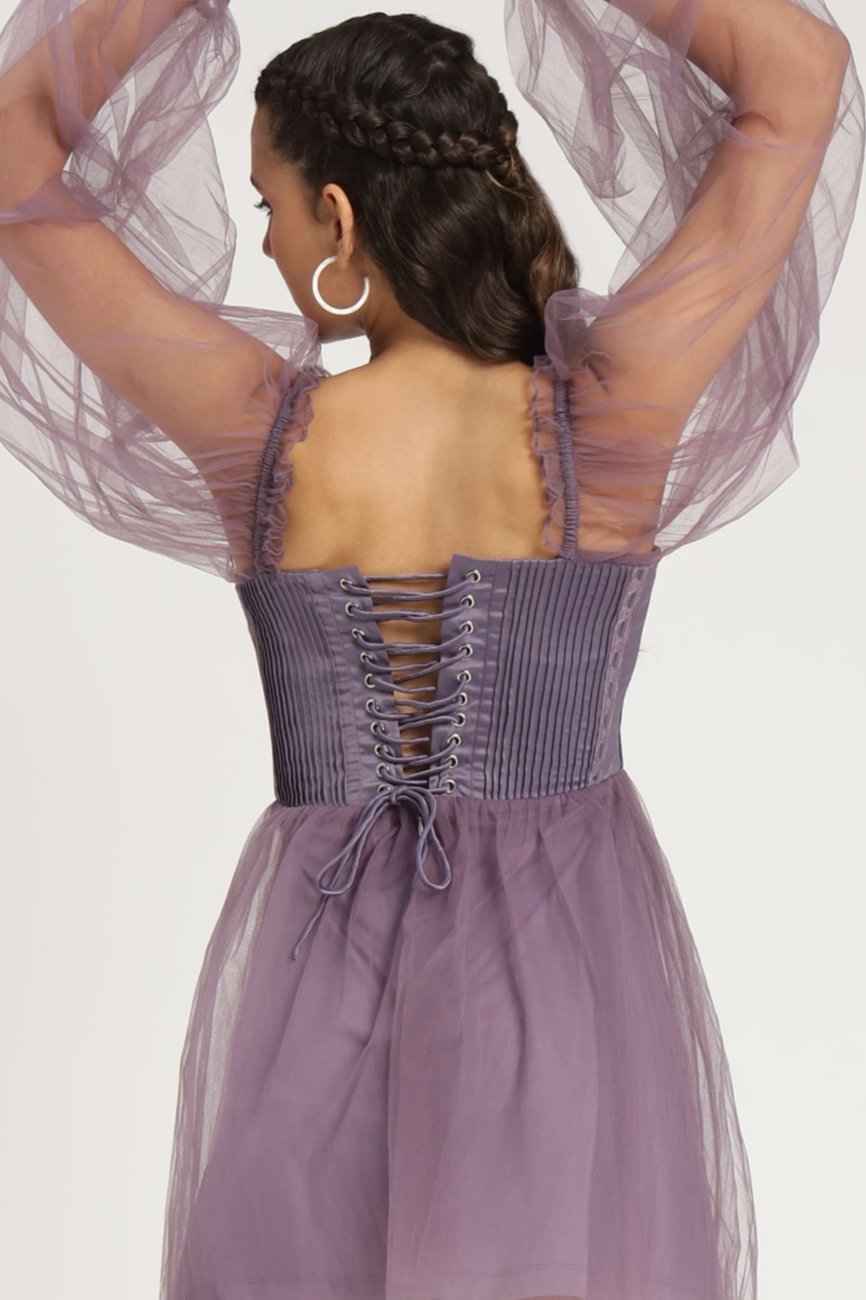 Tara Mini Dress in Lilac