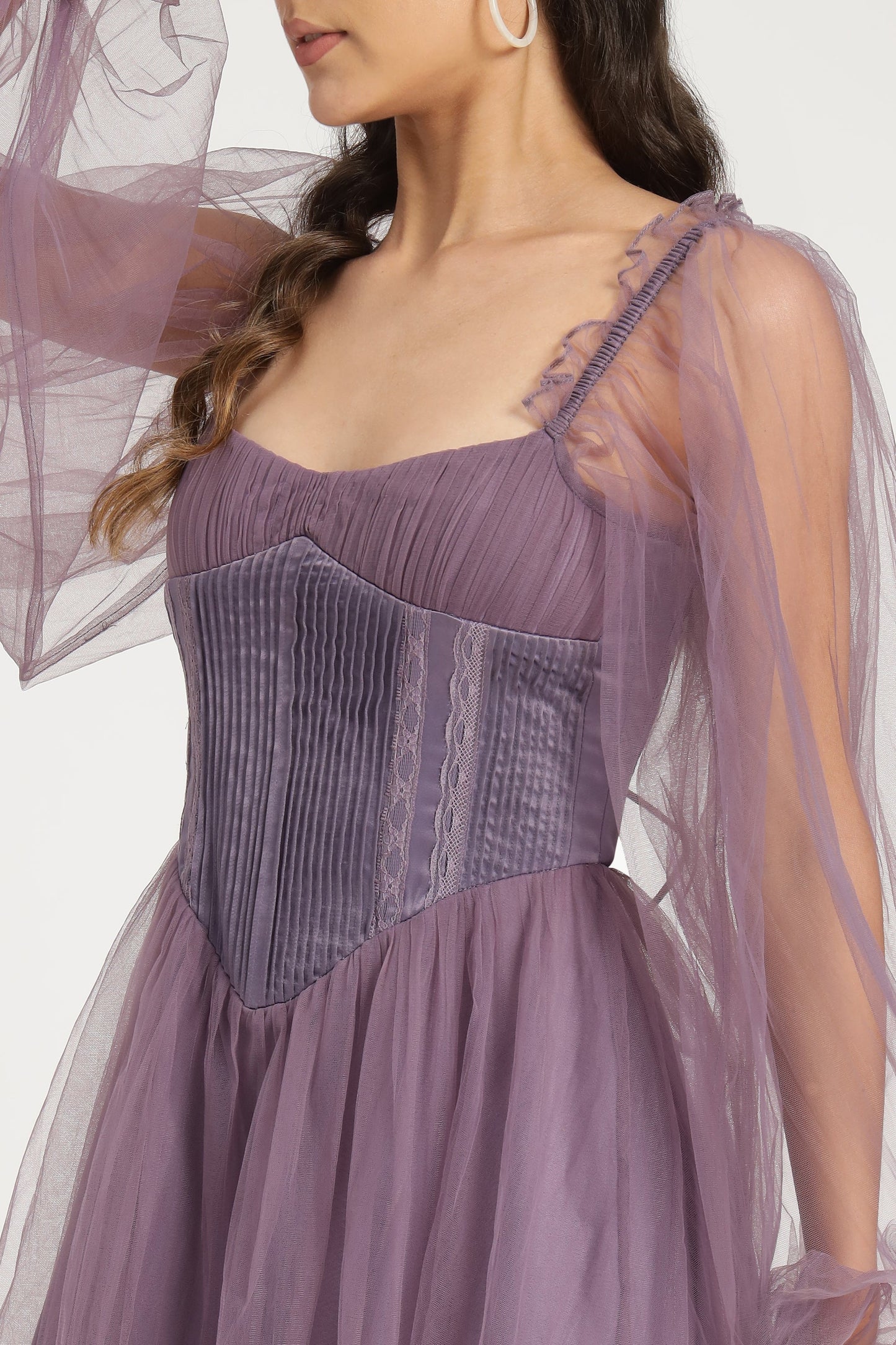 Tara Mini Dress in Lilac